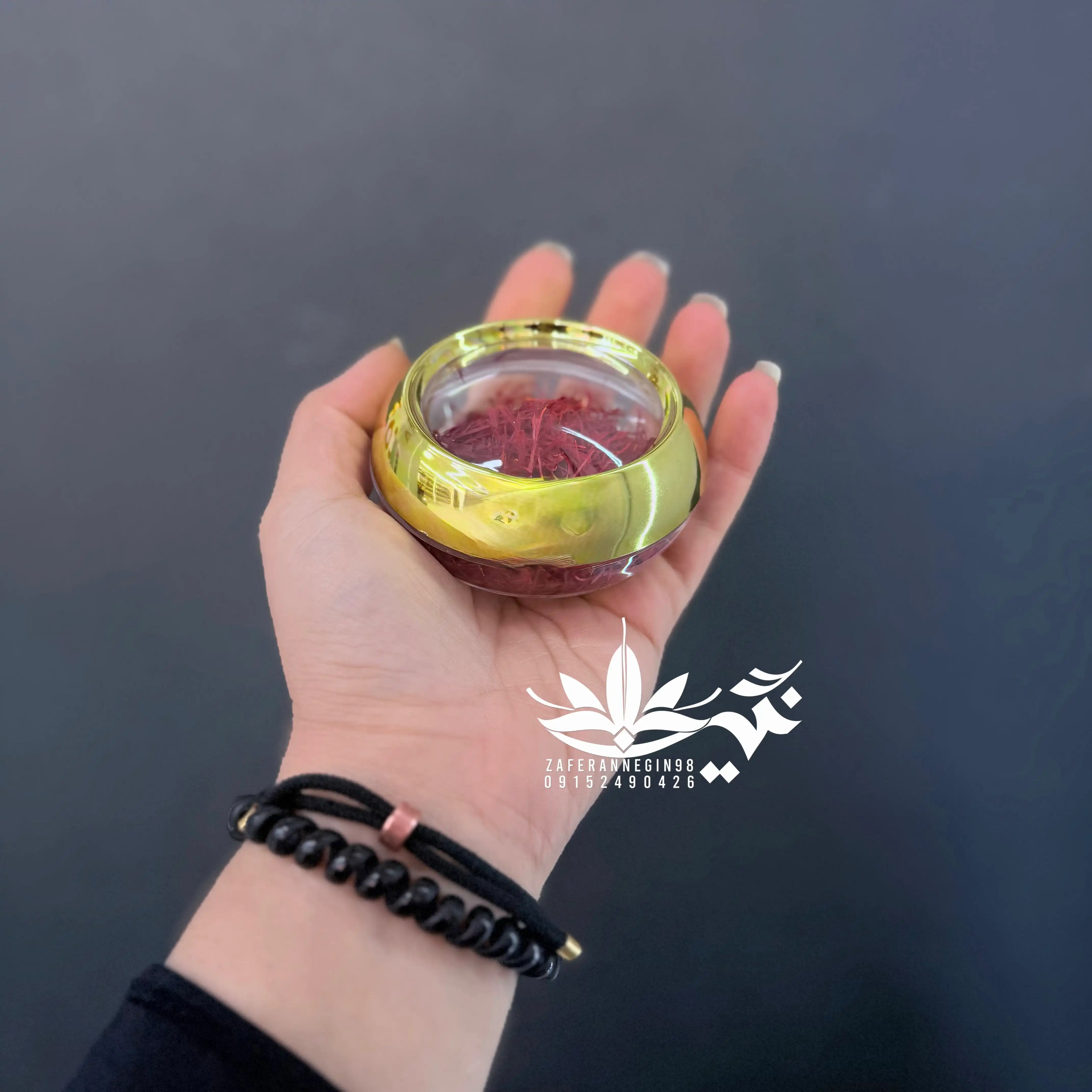 زعفران  ظرف طلايي لوكس