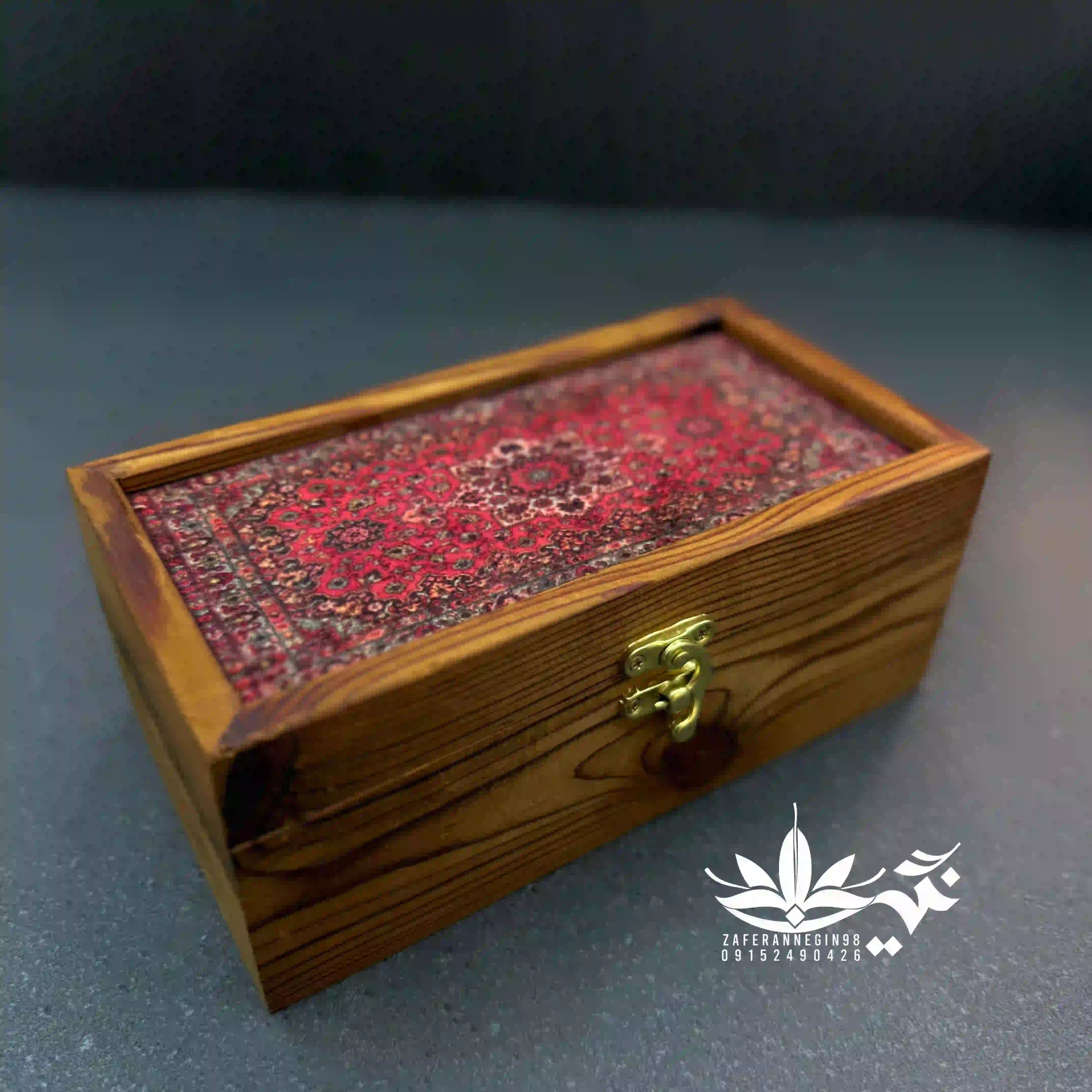 باکس زعفران چوبی متوسط 
